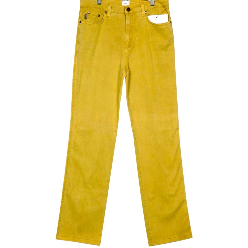 Moschino jeans with cute emblem on back pocket.